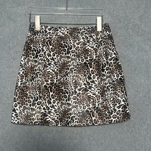 Princess Polly Women’s Stylish Faux Leather Cheetah Print Mini Skirt Sz 4